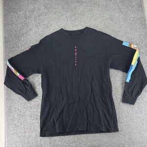 Adult Swim Primitive Rick & Morty Long Sleeve Shirt Black Graphic Mens M